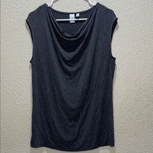 Susina Black Drape Tank Top